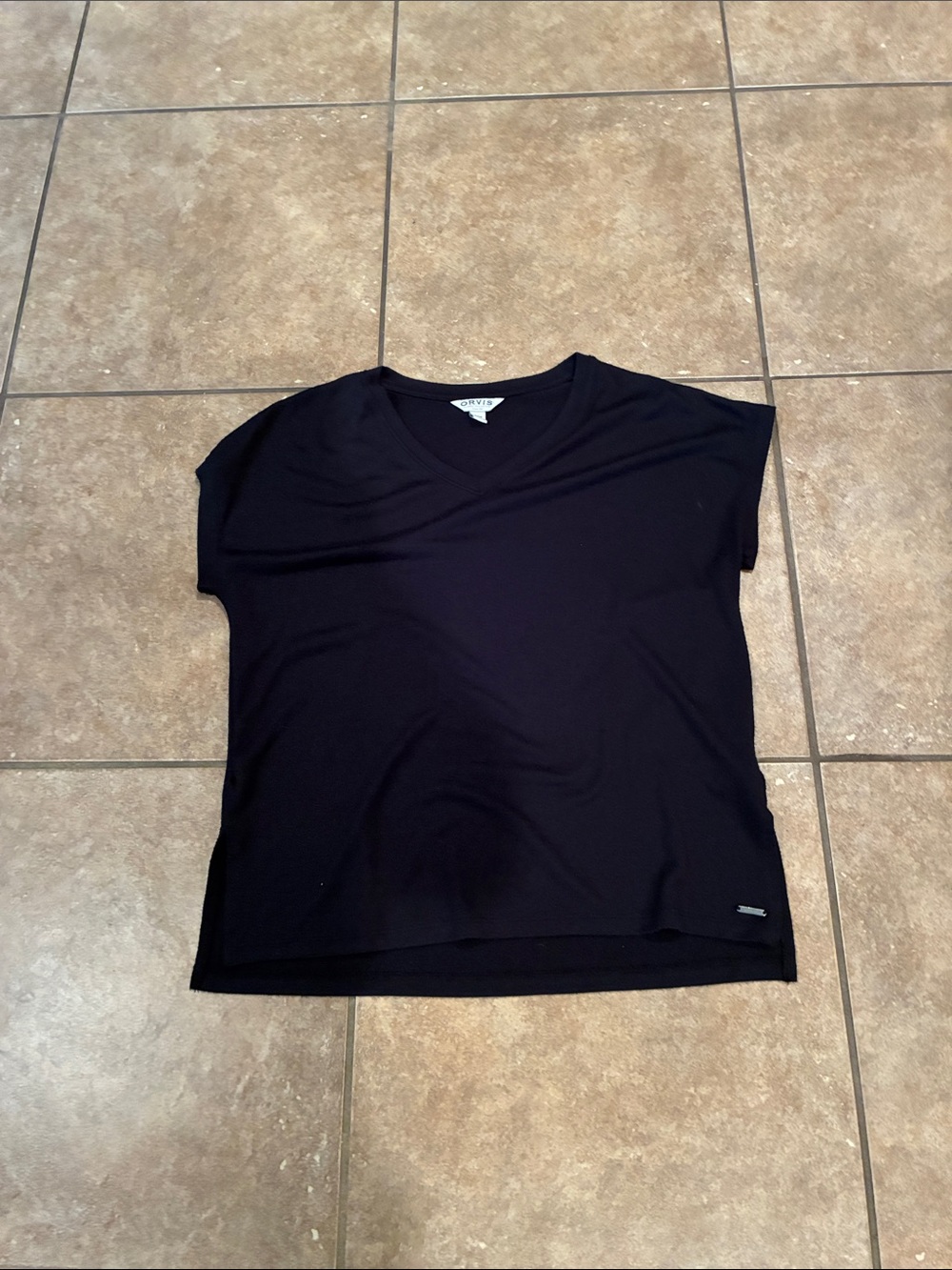 Orvis Black V-Neck Short Sleeve Tee